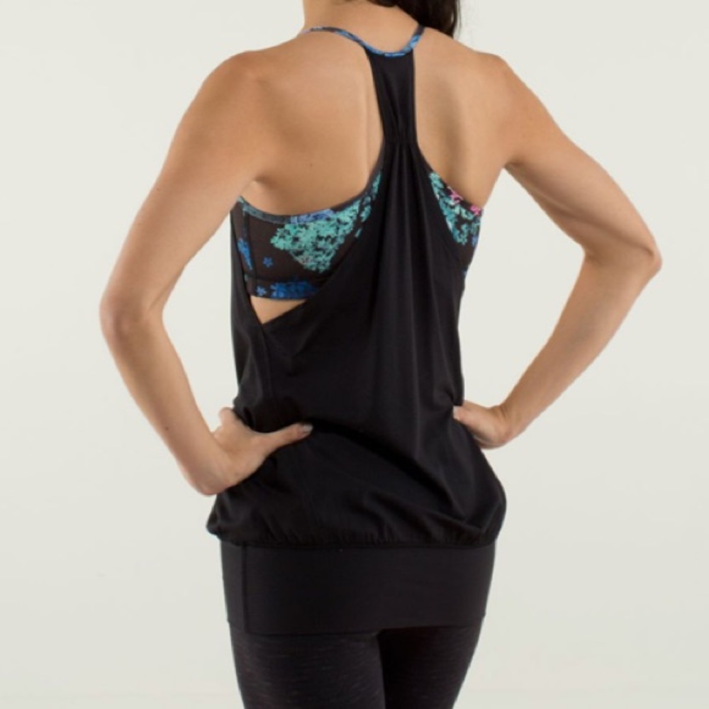 Lululemon No Limits Tank in Black/Petal Pop